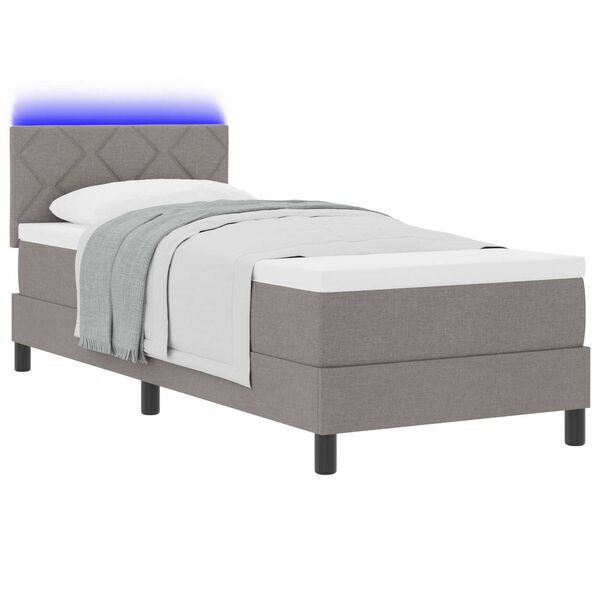 vidaXL Κρεβάτι με ελατήρια με στρώμα Taupe 80 x 200 cm ύφασμα