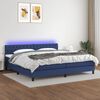 vidaXL &Kappa;&rho;&epsilon;&beta;ά&tau;&iota; Boxspring &mu;&epsilon; &Sigma;&tau;&rho;ώ&mu;&alpha; & LED &Mu;&pi;&lambda;&epsilon; 200x200 &epsilon;&kappa;. &Upsilon;&phi;&alpha;&sigma;&mu;ά&tau;&iota;&nu;&omicron;