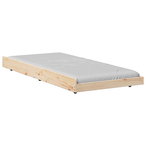 vidaXL Κρεβάτι Φυσικό Μασίφ ξύλο πεύκου 90 x 190 cm