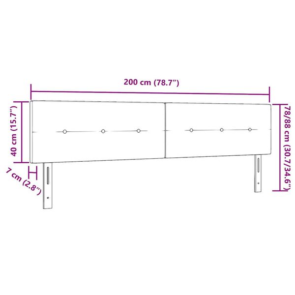 vidaXL Κεφαλάρι Επιτοίχιο με κεφαλάρι Ροζ 200 cm Βελούδο
