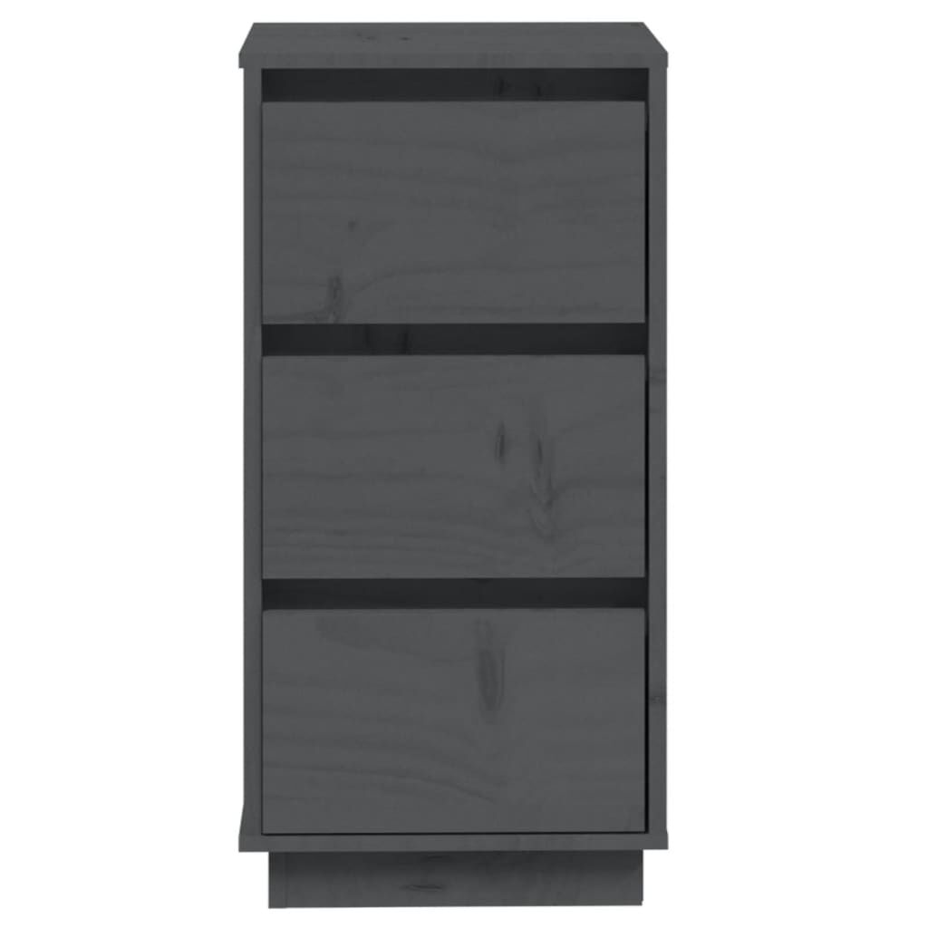 vidaXL Συρταριέρες 2 τεμ. Γκρι 32 x 34 x 75 εκ. από Μασίφ Ξύλο Πεύκου