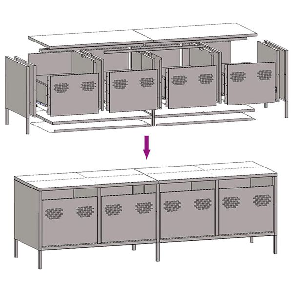 vidaXL Έπιπλο Τηλεόρασης Ροζ 135x39x43,5 εκ. Ατσάλι Ψυχρής Έλασης