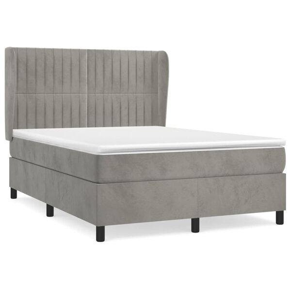 vidaXL &Kappa;&rho;&epsilon;&beta;ά&tau;&iota; Boxspring &mu;&epsilon; &Sigma;&tau;&rho;ώ&mu;&alpha; &Alpha;&nu;&omicron;&iota;&chi;&tau;ό &Gamma;&kappa;&rho;&iota; 140x190 &epsilon;&kappa;. &Beta;&epsilon;&lambda;&omicron;ύ&delta;&iota;&nu;&omicron;