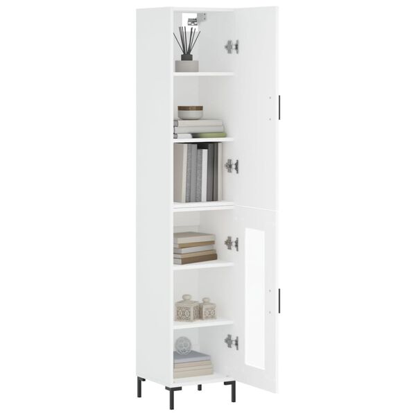 vidaXL Ντουλάπι Λευκό 34,5 x 34 x 180 εκ. από Επεξεργασμένο Ξύλο