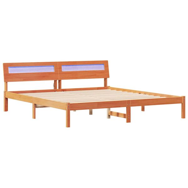 vidaXL Σκελετός Κρεβατιού Καφέ κεριού 180 x 200 cm Μασίφ ξύλο πεύκου
