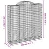 vidaXL Συρματοκιβώτια Τοξωτά 15 τεμ. 200x50x200/220 εκ. Γαλβαν. Ατσάλι
