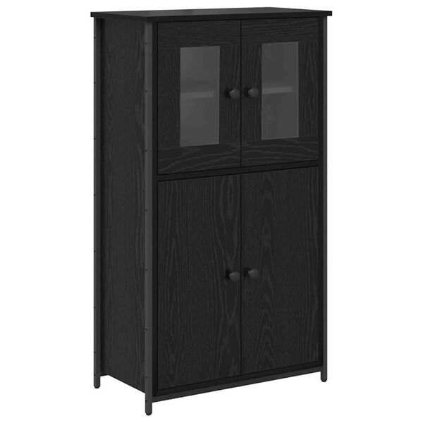 vidaXL Highboard &Mu;&alpha;ύ&rho;&eta; &Omicron;&xi;&upsilon;ά 62 x 32 x 106,5 &epsilon;&kappa; &Epsilon;&pi;&epsilon;&xi;&epsilon;&rho;&gamma;&alpha;&sigma;&mu;έ&nu;&omicron; &xi;ύ&lambda;&omicron;