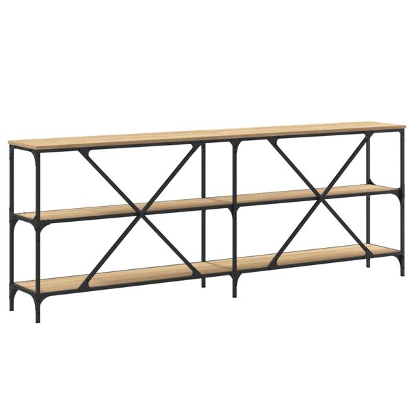 vidaXL Τραπέζι Κονσόλα Sonoma Δρυς 200x30x75 εκ. Επεξ. Ξύλο/Σίδηρος