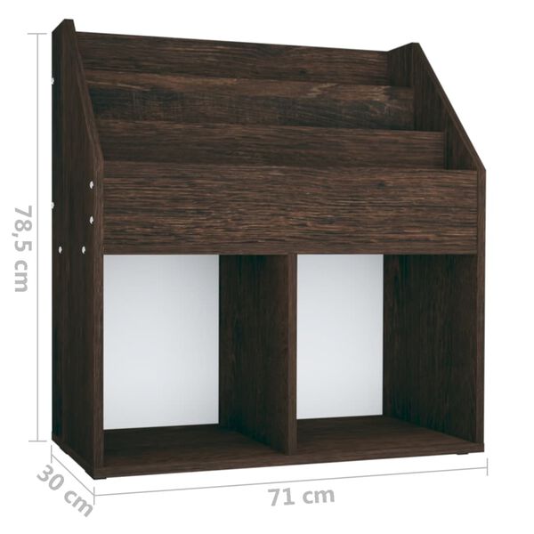 vidaXL Παιδική Ραφιέρα Περιοδ. Καπνιστή Δρυς 71x30x78,5εκ Μοριοσανίδα
