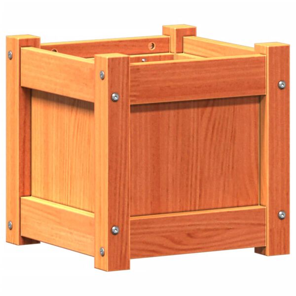 vidaXL Ζαρντινιέρα Καφέ 31 x 31 x 31 εκ. από Μασίφ Ξύλο Πεύκου
