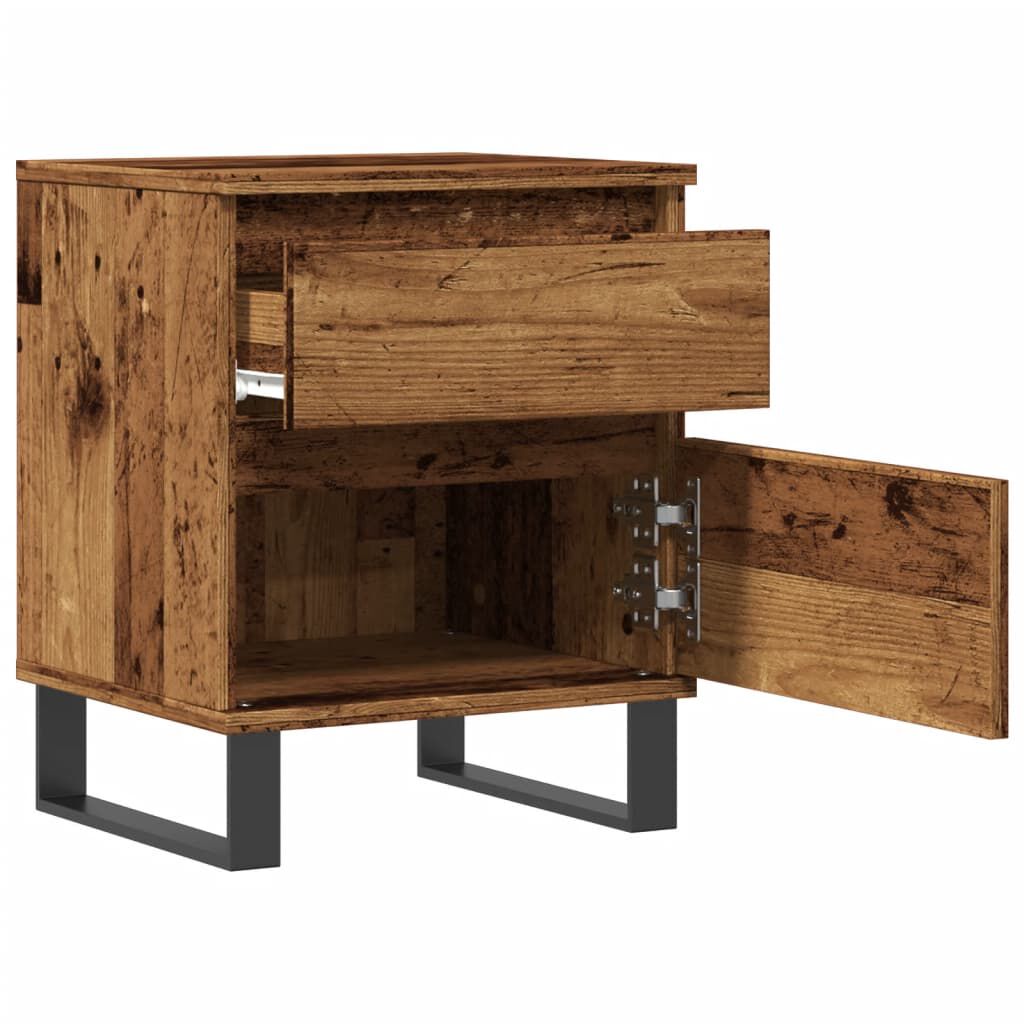 vidaXL Κομοδίνα 2 τεμάχια Παλιό ξύλο 40x35x50 cm Κατασκευασμένο ξύλο
