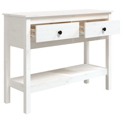 vidaXL Τραπέζι Κονσόλα Λευκό 100 x 35 x 75 εκ. από Μασίφ Ξύλο Πεύκου