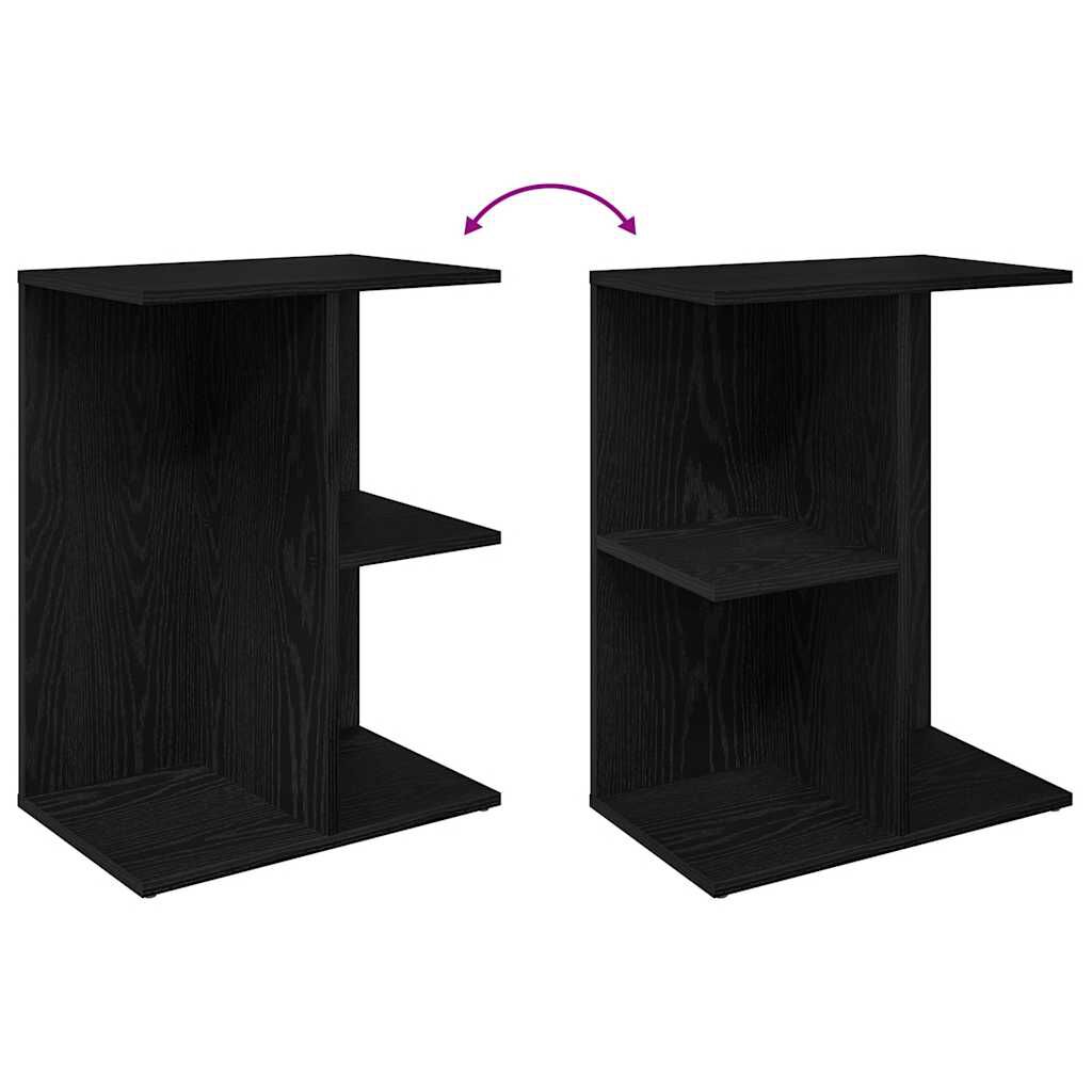 vidaXL Κομοδίνα 2 τεμ Μαύρη Δρυς 46,5x29x61 cm Κατασκευασμένο ξύλο