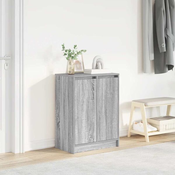 vidaXL Παπουτσοθήκη Γκρι Sonoma 57x34x76 εκ. από Επεξεργ. Ξύλο