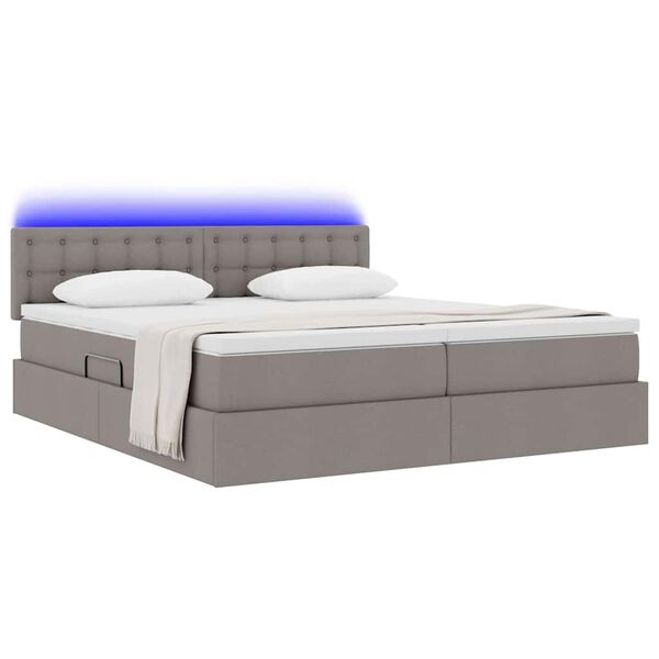 vidaXL &Kappa;&rho;&epsilon;&beta;ά&tau;&iota; &mu;&epsilon; &phi;ώ&tau;&alpha; &lambda;&omega;&rho;ί&delta;&alpha;&sigmaf; LED Taupe 180 x 200 cm ύ&phi;&alpha;&sigma;&mu;&alpha;