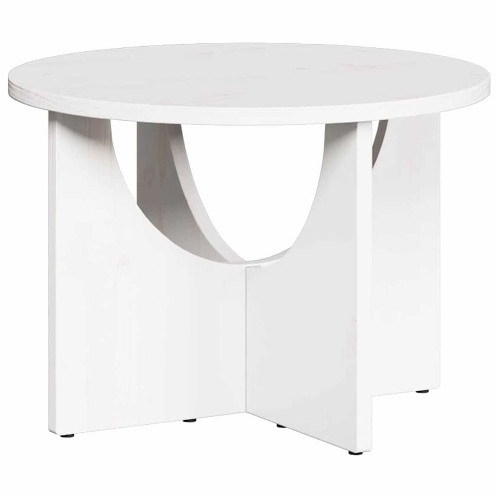 vidaXL Τραπεζάκι σαλονιού Λευκό 50 x 50 x 35 cm Μασίφ ξύλο πεύκου