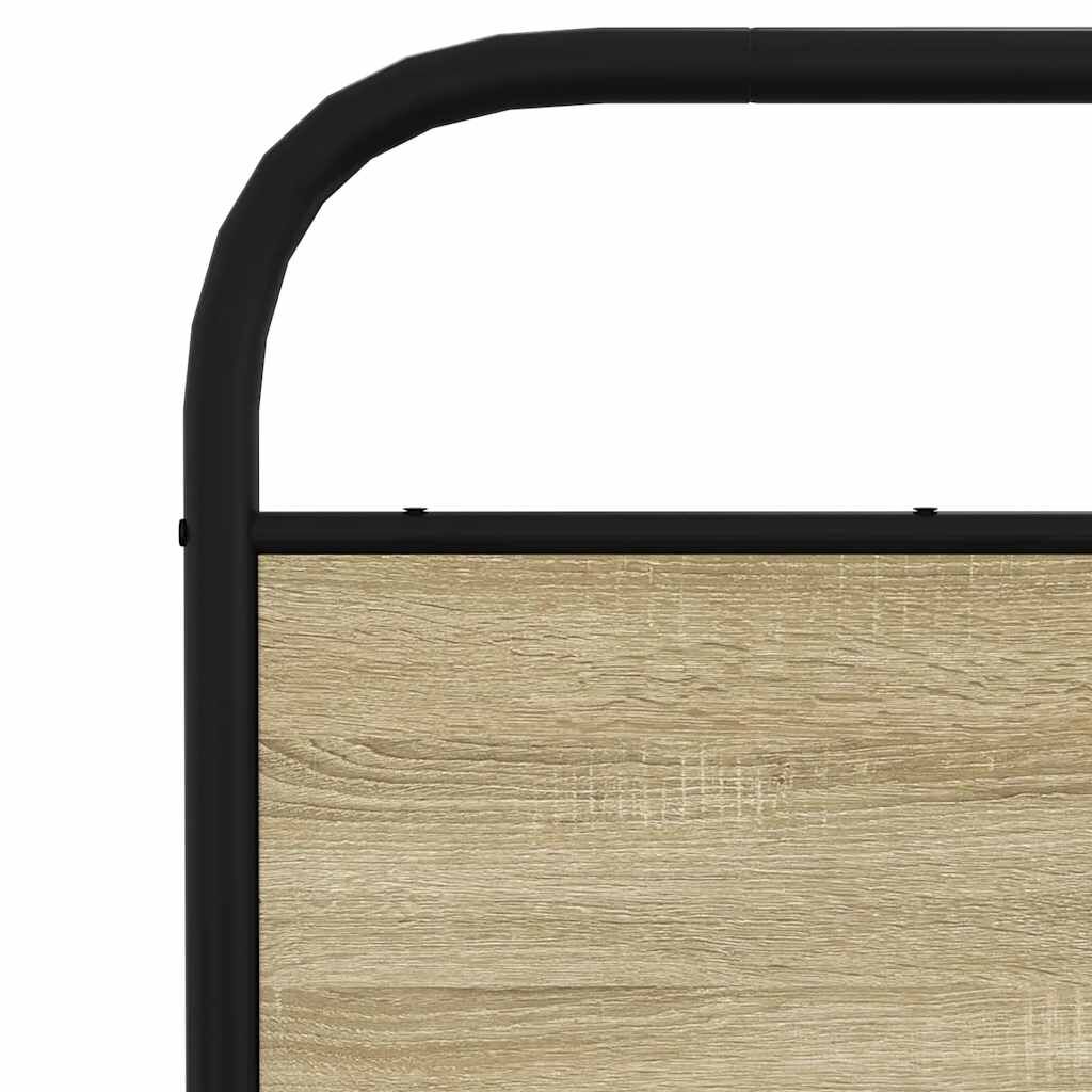 vidaXL Σκελετός Κρεβ. Χωρίς Στρώμα Sonoma Δρυς 140x190 εκ. Μεταλλικό