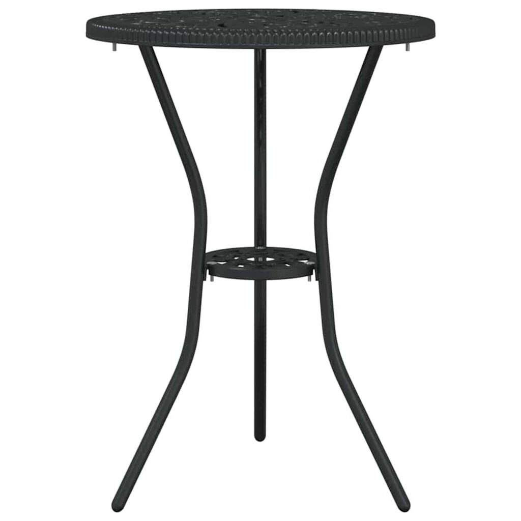 vidaXL Σετ Μπιστρό Κήπου 3 pcs Μαύρο Αλουμίνιο