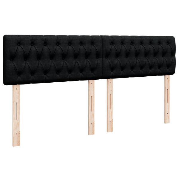 vidaXL Κρεβάτι Boxspring με Στρώμα Μαύρο 180x200 εκ. Υφασμάτινο