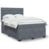 vidaXL Κρεβάτι Boxspring με Στρώμα Σκούρο Γκρι 140x200 εκ. Βελούδινο