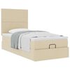 vidaXL Οθωμανικό κρεβάτι με στρώμα Cream 80x200cm ύφασμα
