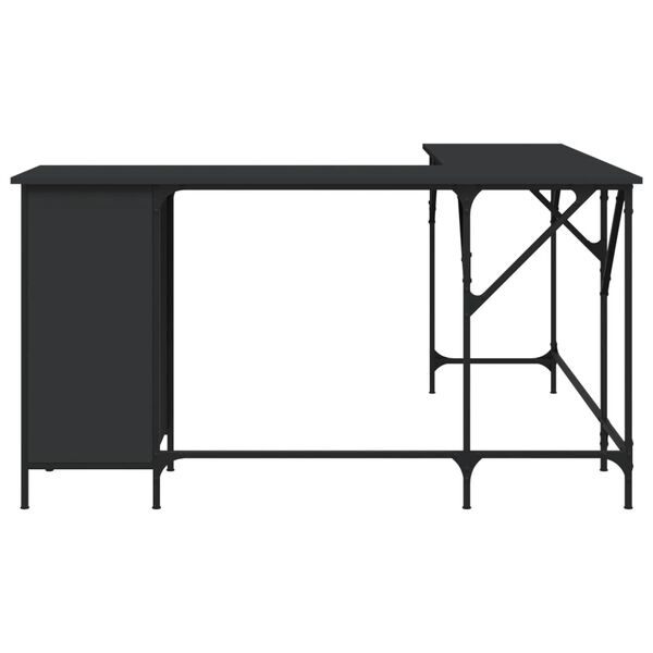 vidaXL Γραφείο Μαύρο 141 x 141 x 75 εκ. από Επεξεργασμένο Ξύλο