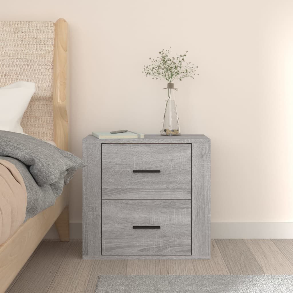 vidaXL Κομοδίνα Επιτοίχια Γκρι Sonoma 50x36x47 εκ.