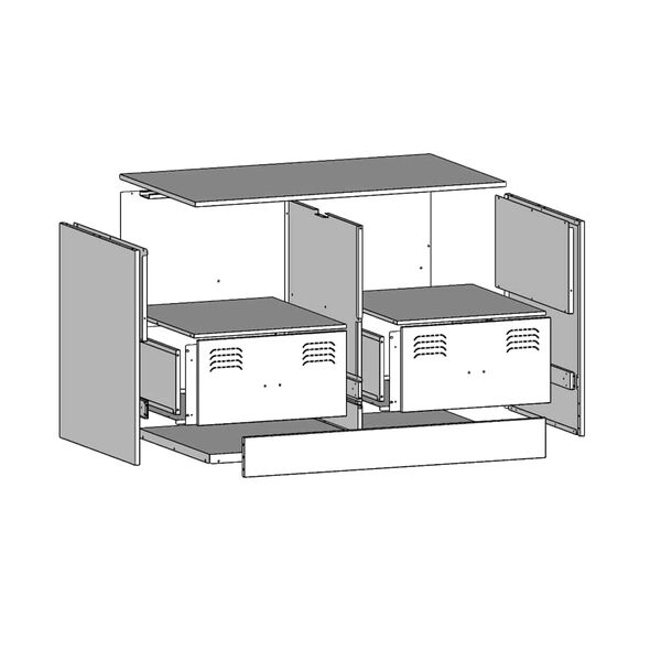 vidaXL Έπιπλα Τηλεόρασης 2 τεμ. Λευκό 67 x 39 x 44 εκ. από Χάλυβα