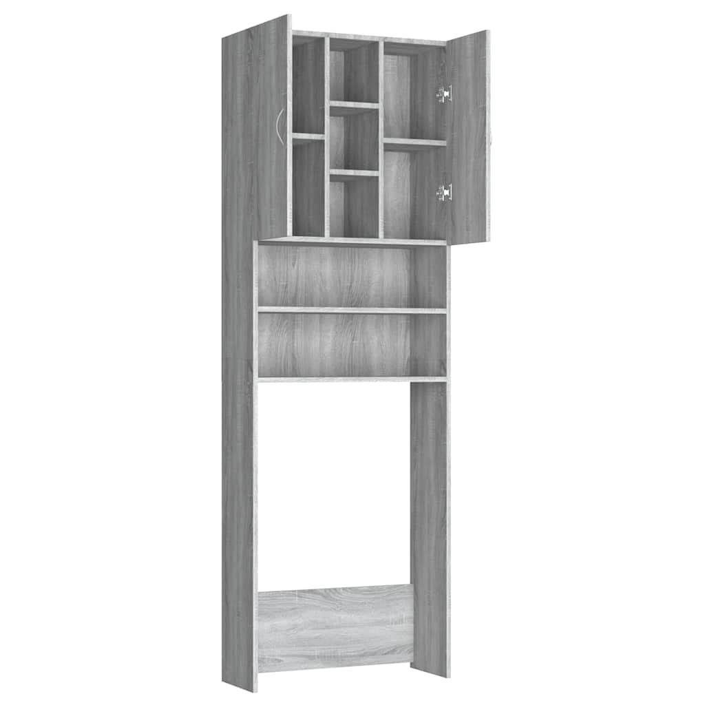 vidaXL Ντουλάπι Πλυντηρίου Γκρι Sonoma 64 x 25,5 x 190 εκ.