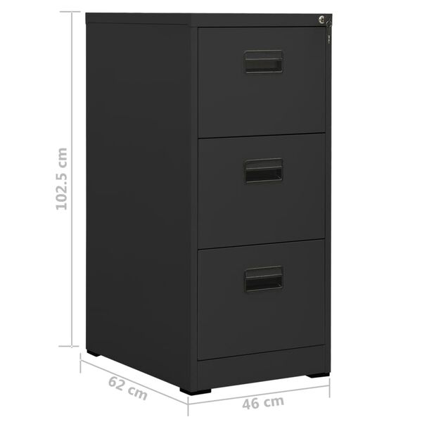 vidaXL Αρχειοθήκη Ανθρακί 46 x 62 x 102,5 εκ. από Ατσάλι