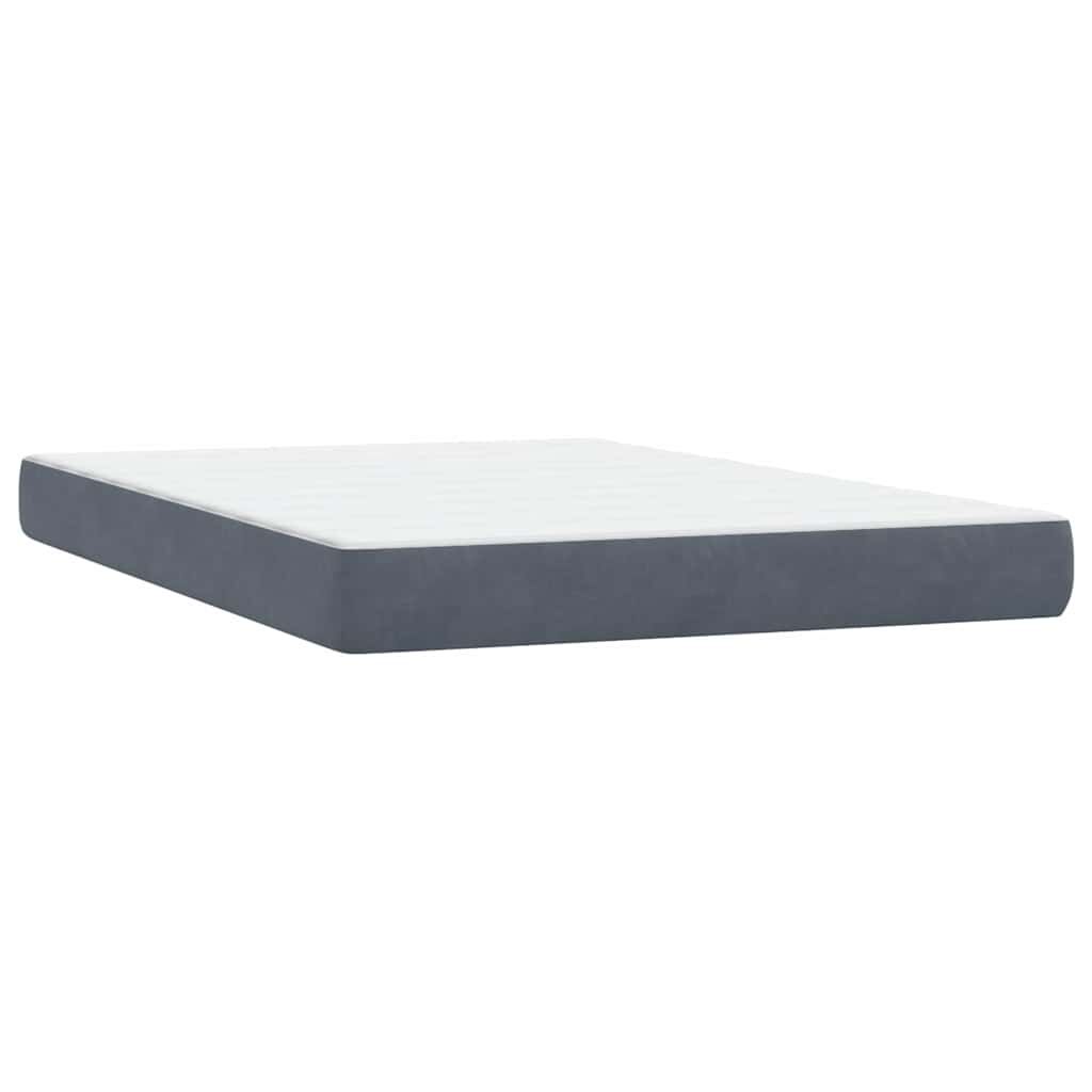 vidaXL Box Spring Κρεβάτι με στρώμα Σκούρο γκρι 160x220 cm Βελούδινο