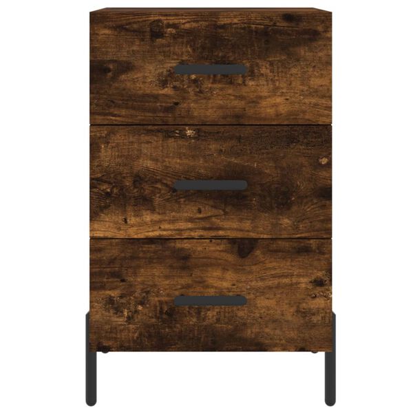 vidaXL Κομοδίνο Καπνιστή Δρυς 40 x 40 x 66 εκ. από Επεξεργασμένο Ξύλο