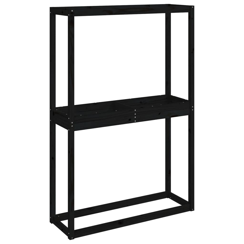 vidaXL Ραφιέρα Ελαστικών Μαύρη 120x40x180 εκ. από Μασίφ Ξύλο Πεύκου