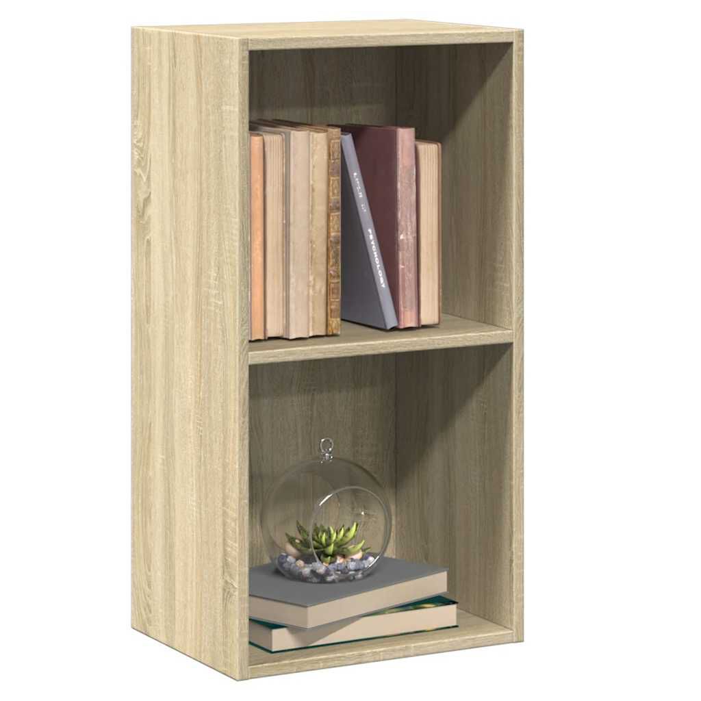 vidaXL Βιβλιοθήκη με 2 Ράφια Sonoma Δρυς 40x30x76,5 εκ. Επεξ. Ξύλο