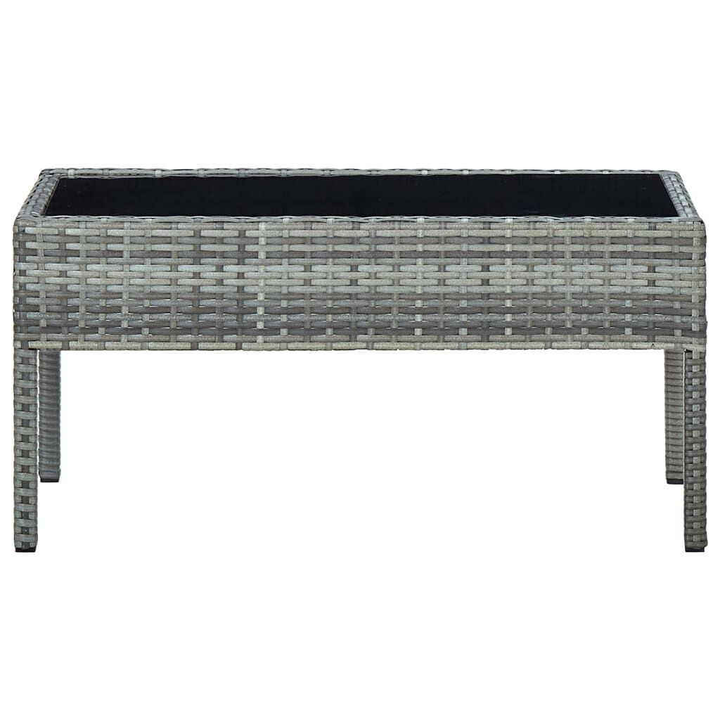 vidaXL Τραπέζι Κήπου Γκρι 75 x 40 x 37 εκ. από Συνθετικό Ρατάν