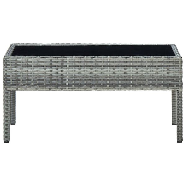 vidaXL Τραπέζι Κήπου Γκρι 75 x 40 x 37 εκ. από Συνθετικό Ρατάν