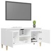 vidaXL Έπιπλο Τηλεόρασης Λευκό 103,5x30x50 εκ. με Μασίφ Ξύλινα Πόδια