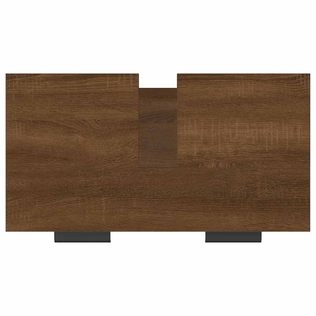 vidaXL Ντουλάπι Μπάνιου Καφέ Δρυς 64,5x33,5x59 εκ Επεξεργασμένο Ξύλο