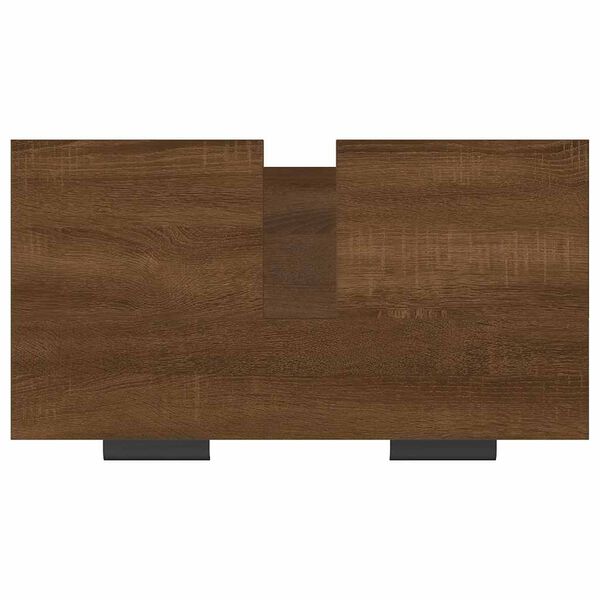 vidaXL Ντουλάπι Μπάνιου Καφέ Δρυς 64,5x33,5x59 εκ Επεξεργασμένο Ξύλο