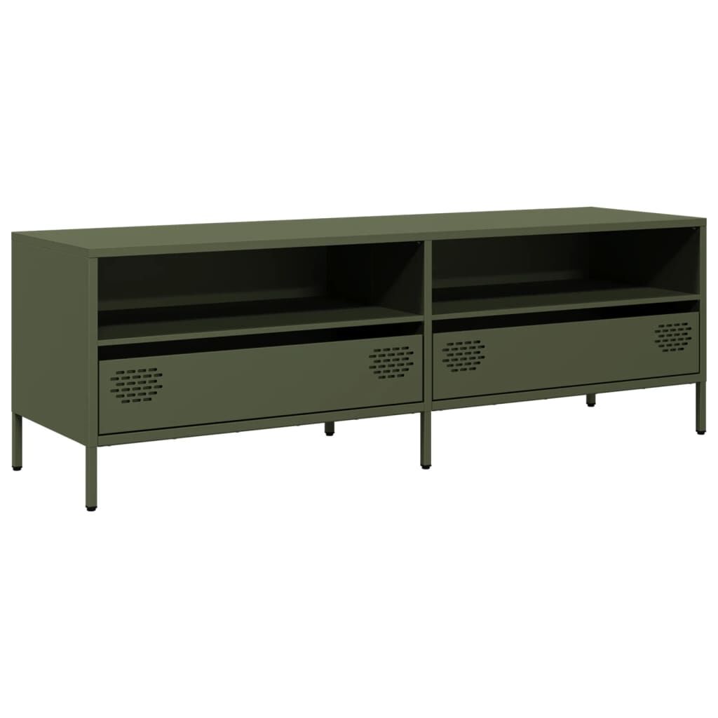 vidaXL Έπιπλο Τηλεόρασης Λαδί 135x39x43,5 εκ. Ατσάλι Ψυχρής Έλασης