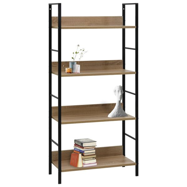 vidaXL Ραφιέρα 4 Επιπέδων Δρυς 60x27,6x124,5 εκ. Επεξεργασμένο Ξύλο