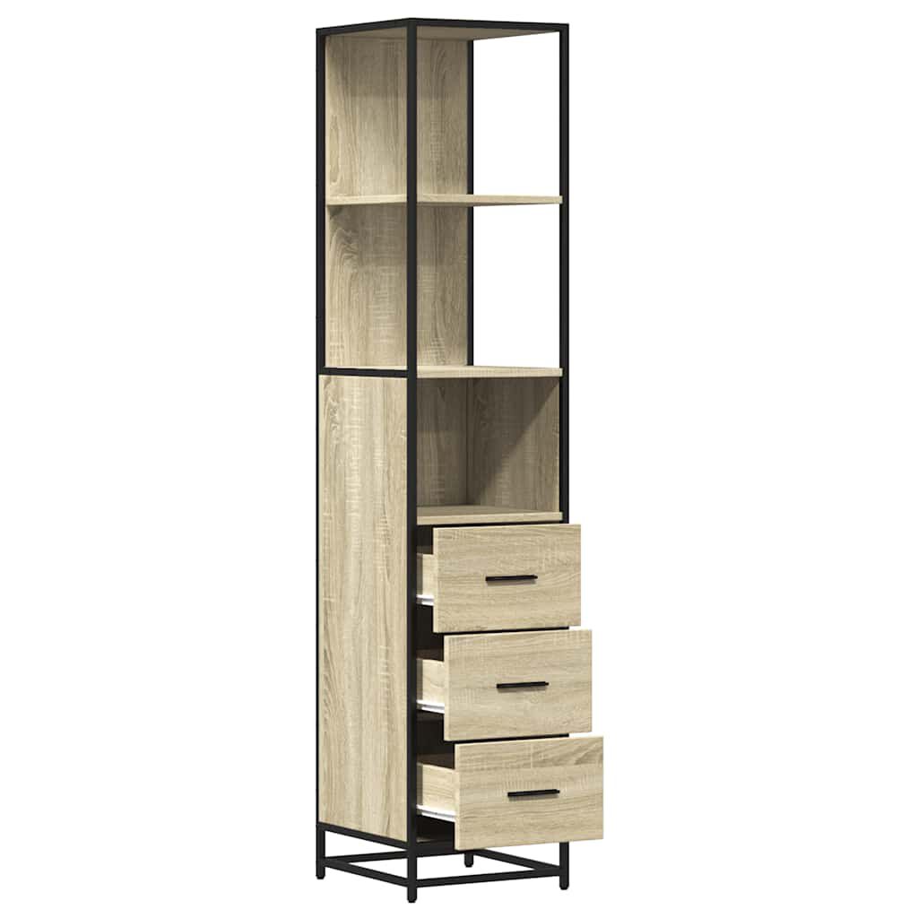 vidaXL Ντουλάπι μπάνιου Sonoma Oak 35x37,5x166 cm Κατασκευασμένο ξύλο