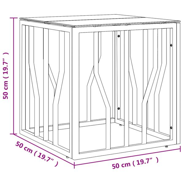 vidaXL Τραπέζι Σαλονιού Χρυσό 50x50x50 εκ. Ανοξείδωτο Ατσάλι και Γυαλί