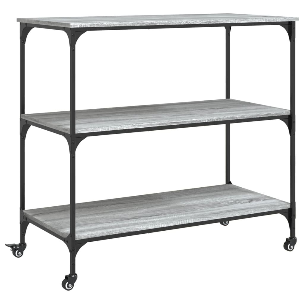 vidaXL Τρόλεϊ Κουζίνας Sonoma Γκρι 102x50x95 εκ. Επεξεργασμένο Ξύλο