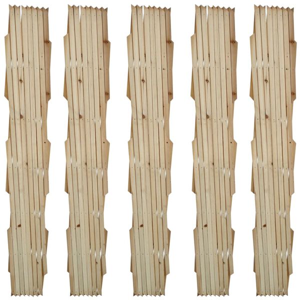vidaXL Καφασωτό Φράχτης 5 τεμ. 180 x 90 εκ. από Μασίφ Ξύλο