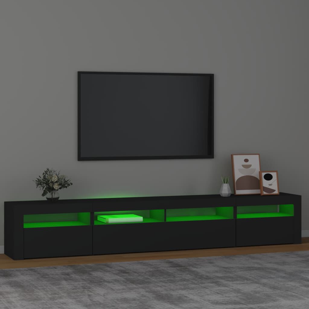 vidaXL Έπιπλο Τηλεόρασης με LED Μαύρο 240x35x40 εκ.