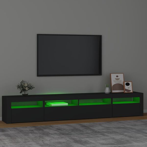vidaXL Έπιπλο Τηλεόρασης με LED Μαύρο 240x35x40 εκ.