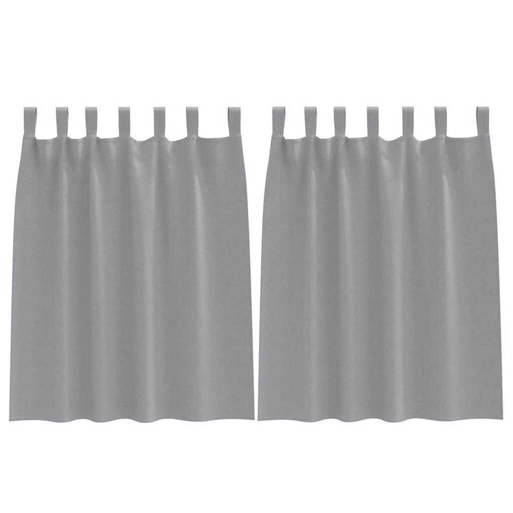 vidaXL Κουρτίνες με κουρτίνες 2 pcs Ανοιχτό γκρι Πολυεστέρας