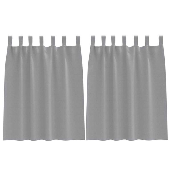 vidaXL Κουρτίνες με κουρτίνες 2 pcs Ανοιχτό γκρι Πολυεστέρας
