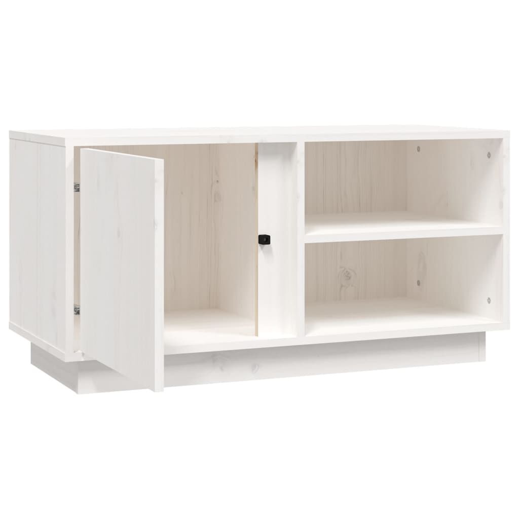 vidaXL Έπιπλο Τηλεόρασης Λευκό 80x35x40,5 εκ. από Μασίφ Ξύλο Πεύκου